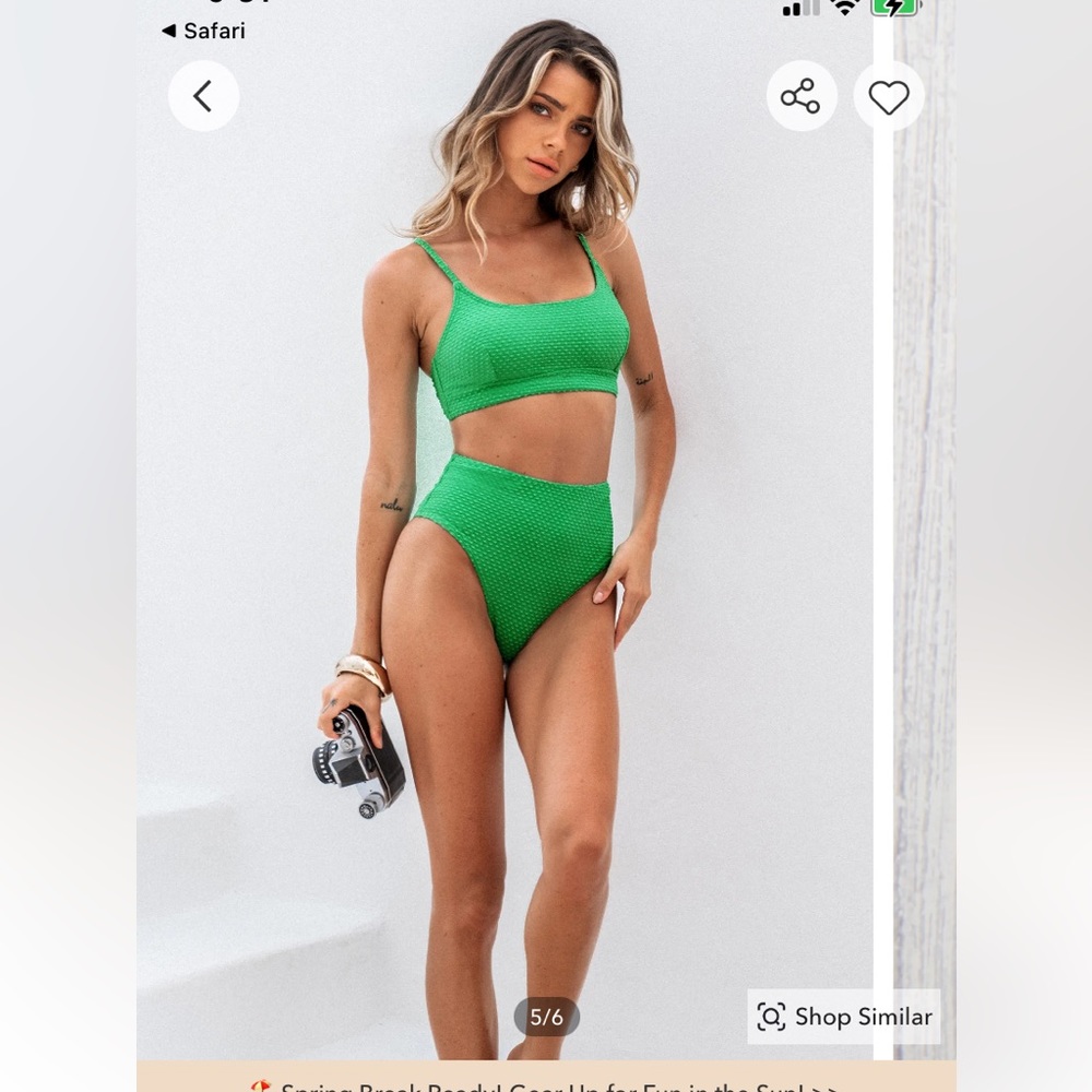 Cupshe Textured High Waist Bikini Set